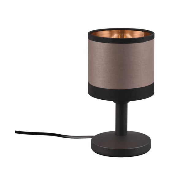 Melna/brūna galda lampa (augstums 22 cm) Davos – Reality