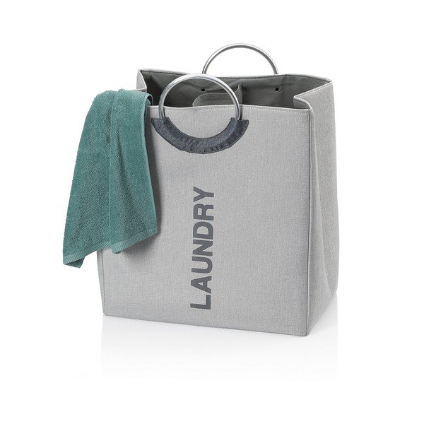 Pelēks auduma veļas grozs Kela Palma Maxi-image-1