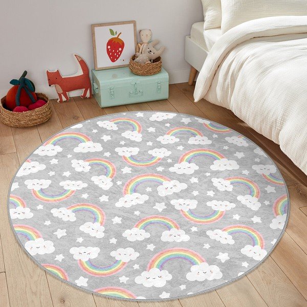 Pelēks bērnu paklājs ø 120 cm Comfort – Mila Home-image-2