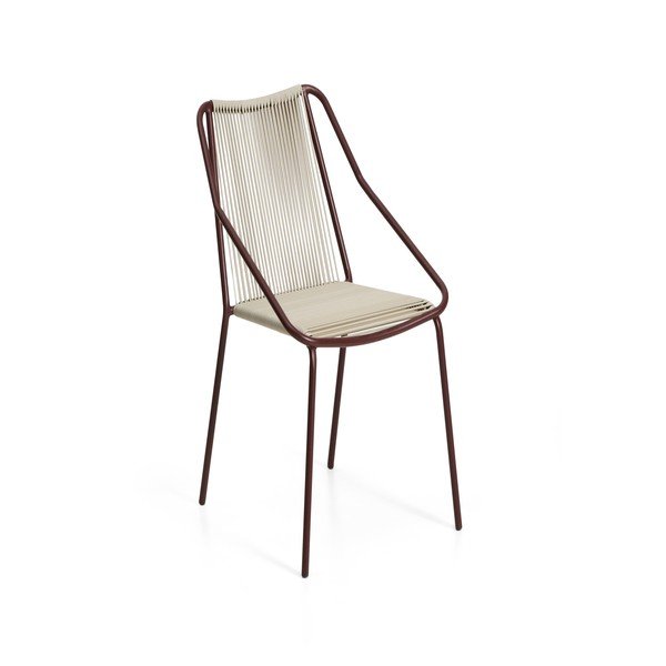 Bordo/krēmkrāsas dārza krēsls Zivia – Kave Home-image-2