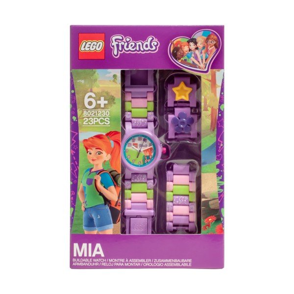 Violets rokas pulkstenis ar atlokāmu siksniņu LEGO® Friends Mia-image-1