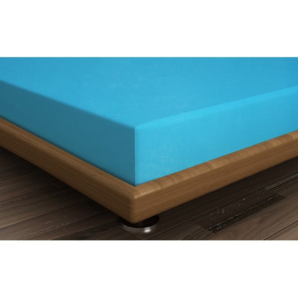 Zils kokvilnas palags ar gumiju 160x200 cm – Mijolnir-image-1