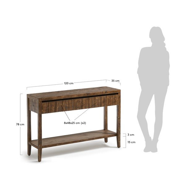 Brūns konsoles galds La Forma Woody-image-1