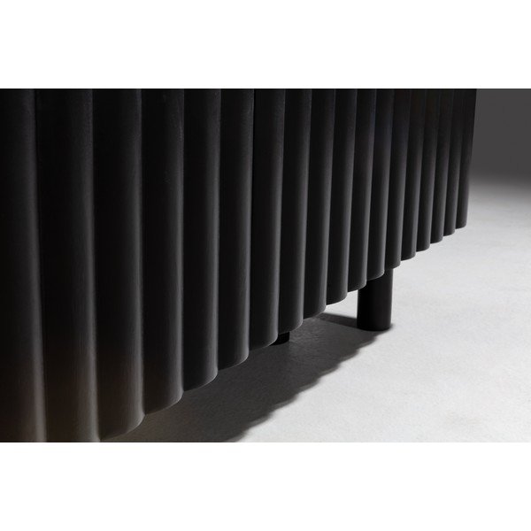 Melns mango masīvkoka TV galdiņš 160x55x40 cm Tamira – MOME-image-2