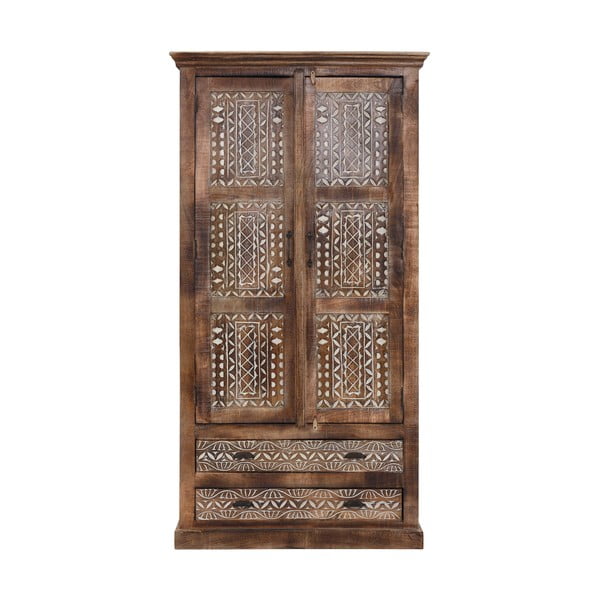 Brūns mango masīvkoka drēbju skapis 190x45 cm Maneesh – Støraa