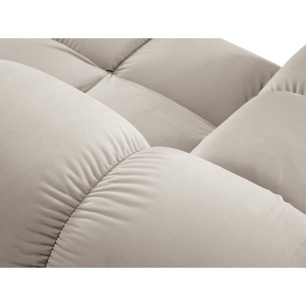 Bēšs samta modulārais stūra dīvāns (ar labo stūri/U veida) Bellis – Micadoni -image-1