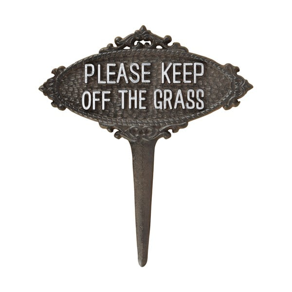 Metāla iespraužams statīvs dārzam Please Keep off the Grass – Esschert Design-image-1