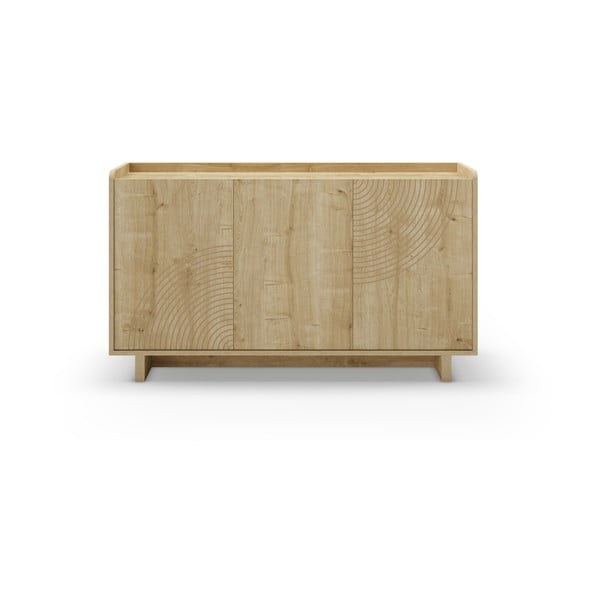 Dabīga toņa kumode ar ozolkoka imitāciju 140x80x40 cm Daira – Marckeric