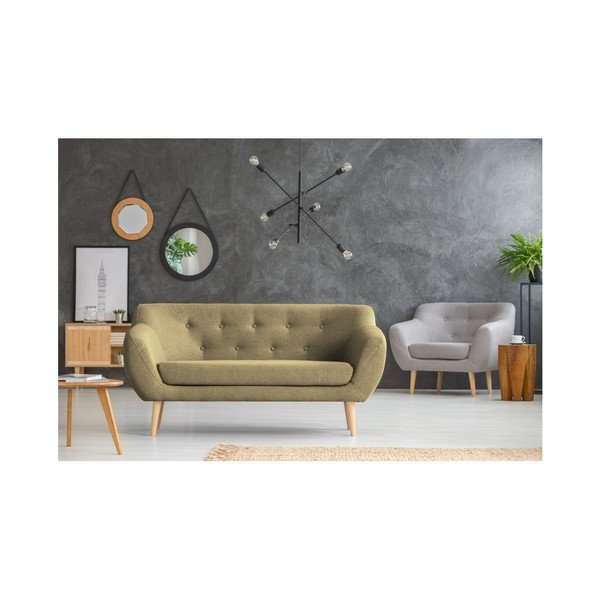 Brūns divvietīgs dīvāns ar gaišām kājām Mazzini Sofas Sicile-image-4