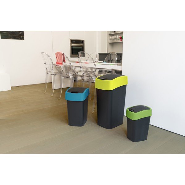 Melna/zila atkritumu šķirošanas plastmasas atkritumu tvertne 45 l Flip Bin – Curver-image-1