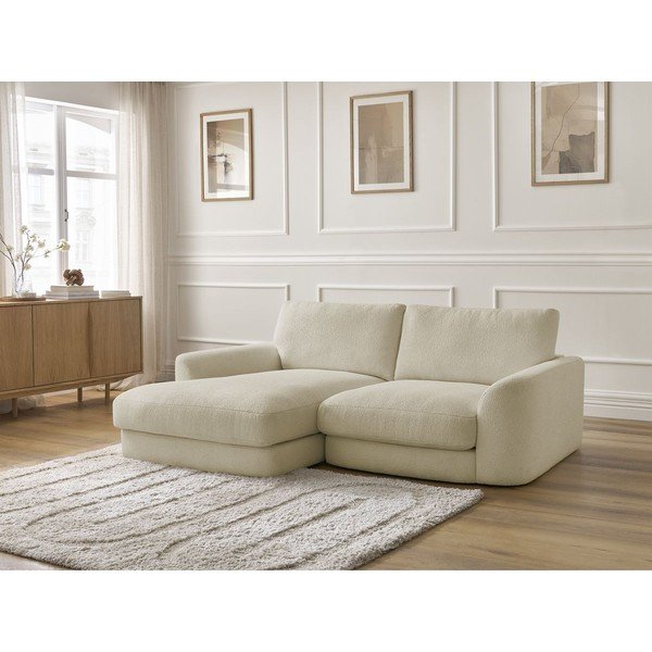 Bēšs stūra dīvāns no buklē auduma (ar kreiso stūri/ar zvilni) Leonore – Bobochic Paris-image-4