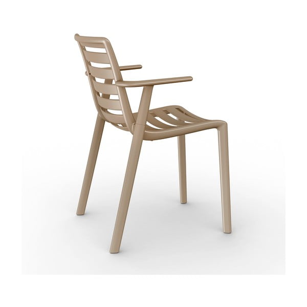 2 smilšu brūnu dārza krēslu komplekts ar roku balstiem Resol Slatkat
