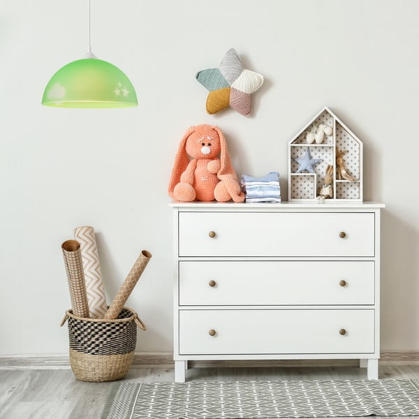 Zaļa bērnu lampa ar stikla abažūru ø 30 cm Day & Night – LAMKUR-image-2
