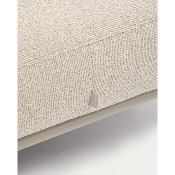 Bēšs kāju soliņš no buklē auduma Aurum – Kave Home-image-3