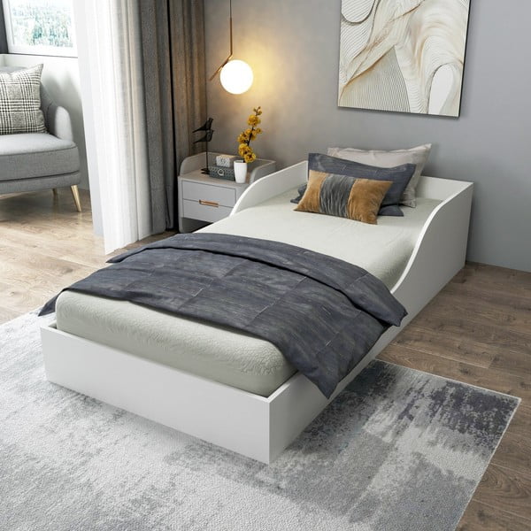 Balta vienvietīga gulta 90x190 cm Oya – Kalune Design-image-1