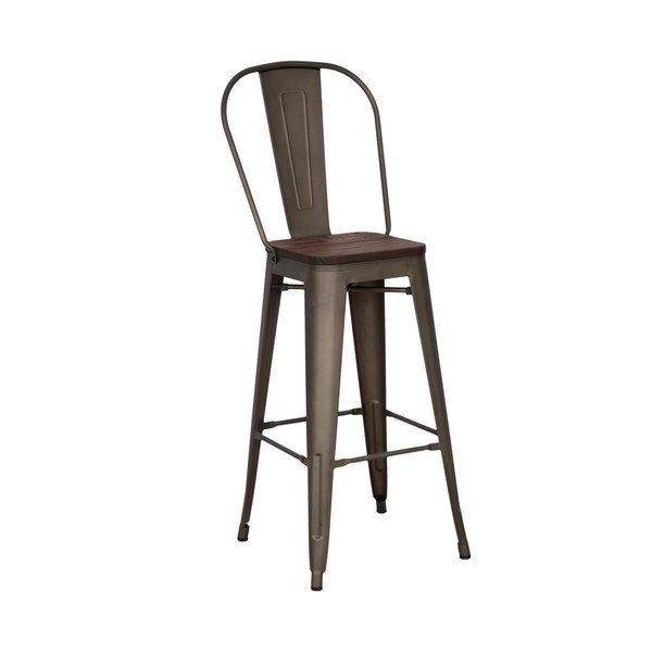 2 melni Mauro Ferretti Detroit bāra krēsli, augstums 115 cm-image-1