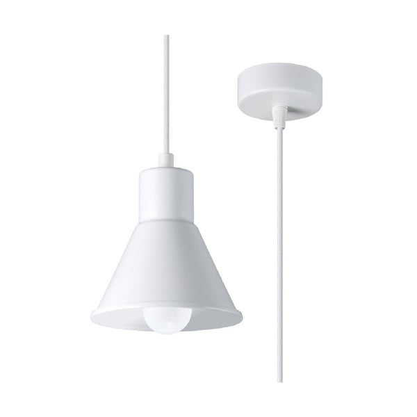 Balta piekaramā lampa ar metāla abažūru 14x14 cm Martina – Nice Lamps
