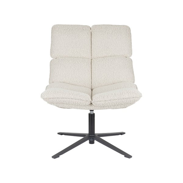 Krēmkrāsas grozāms atpūtas krēsls no buklē auduma Bros – White Label-image-2