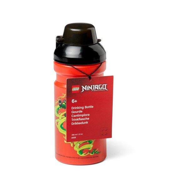 Sarkana ūdens pudele ar melnu vāciņu LEGO® Ninjago, 390 ml-image-2