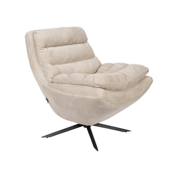 Balts samta atpūtas krēsls Vince – Dutchbone