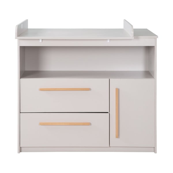 Gaiši pelēka bērnu kumode ar pārtinamo galdiņu 107x98x75 cm Lea – Roba