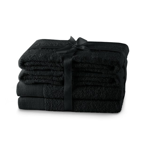 Melni frotē kokvilnas dvieļi komplektā (6 gab.) Amari – Restilo