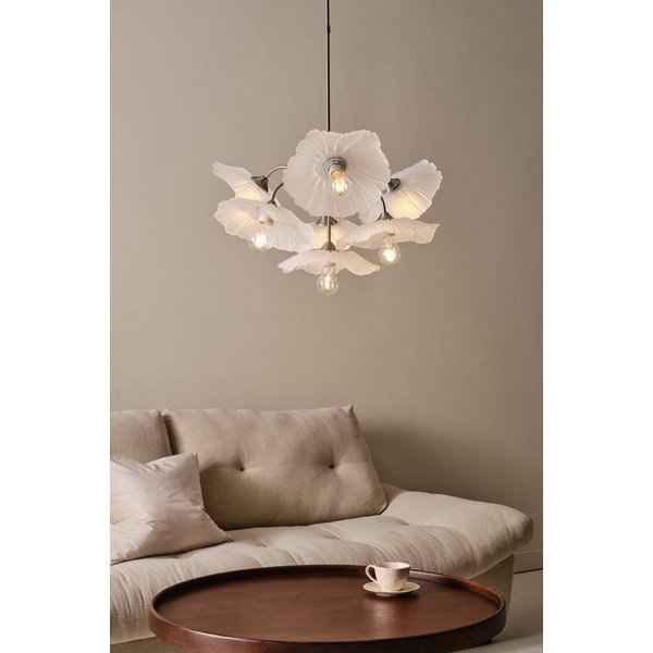 Matētas sudraba krāsas stikla piekaramā lampa ar regulējamu spilgtumu ø 70 cm Nugget – Jotex-image-1