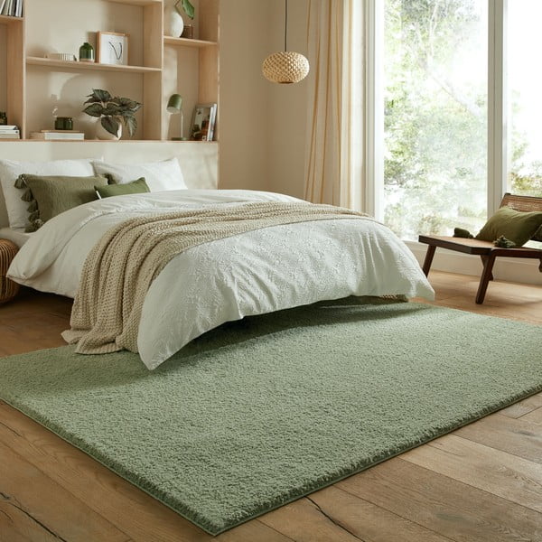 Zaļš mazgājams paklājs no pārstrādātas šķiedras 120x170 cm Fluffy – Flair Rugs-image-1