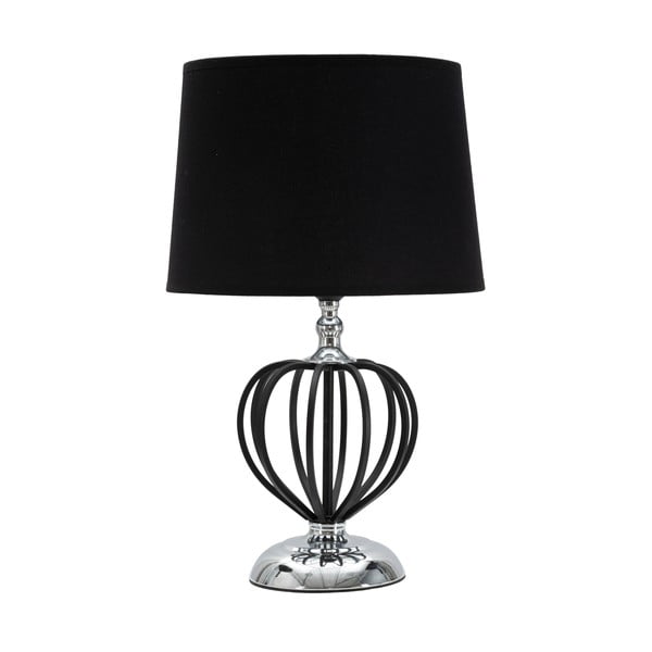 Melna/sudraba krāsas galda lampa ar auduma abažūru (augstums 44,5 cm) Darky – Mauro Ferretti