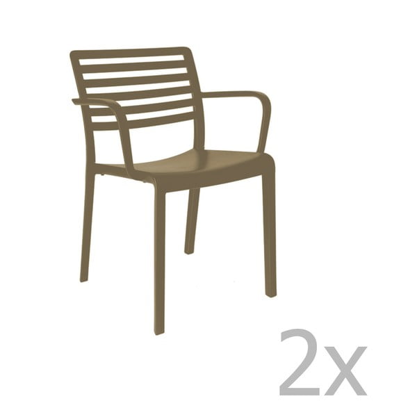 2 šokolādes brūnu dārza krēslu komplekts Resol Lama