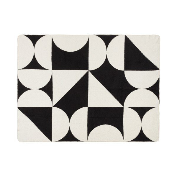 Melns/krēmkrāsas pleds 150x200 cm Tul – noo.ma