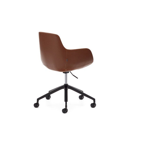 Konjakbrūns mākslīgās ādas biroja krēsls Tissiana – Kave Home-image-4