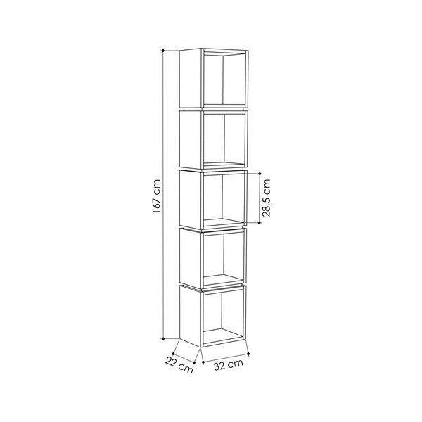 Balts grāmatu plaukts Multi White White-image-2