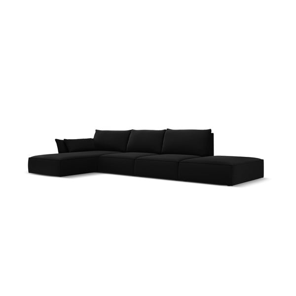 Melns samta stūra dīvāns (ar kreiso stūri/ar zvilni) Vanda – Mazzini Sofas-image-2