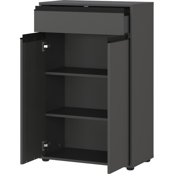 Antracīta pelēks augsts vannas istabas skapis 63x98 cm Lemont – Germania-image-3