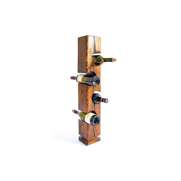Dabīga toņa vīna statīvs ar riekstkoka imitāciju Wiholder – Kalune Design