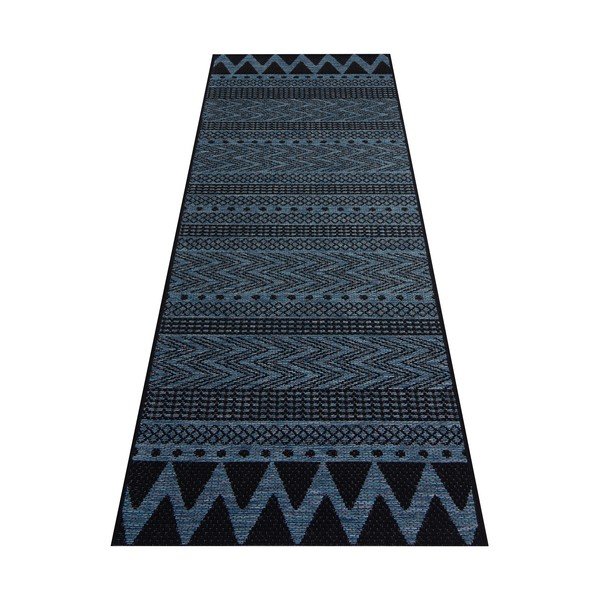 Tumši zils āra paklājs NORTHRUGS Sidon, 70 x 200 cm-image-2