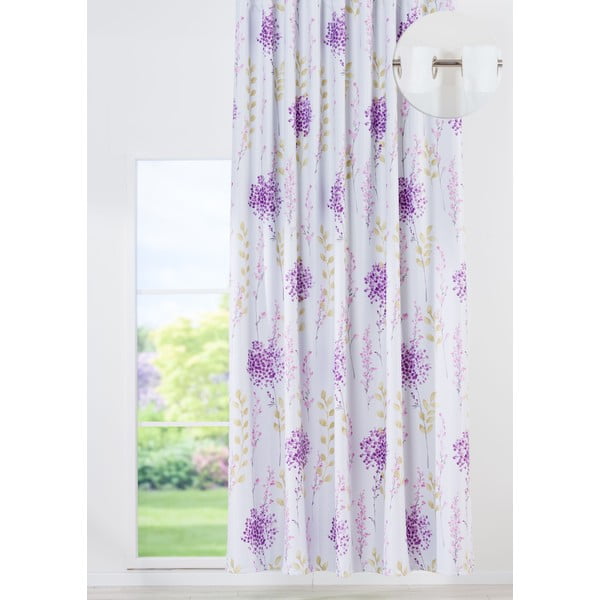 Balts/violets aizkars 140x260 cm Tahiti – Mendola Fabrics