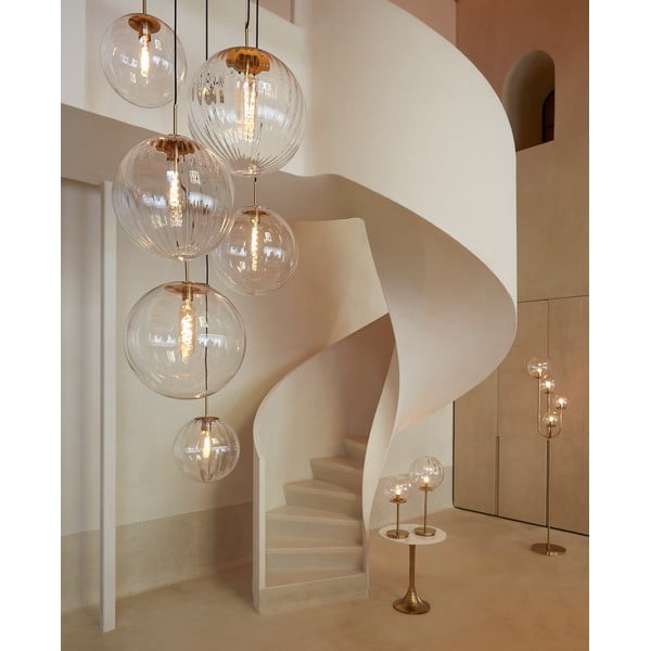 Bronzas krāsas piekaramā lampa ar stikla abažūru ø 30 cm Medina – Light & Living-image-1