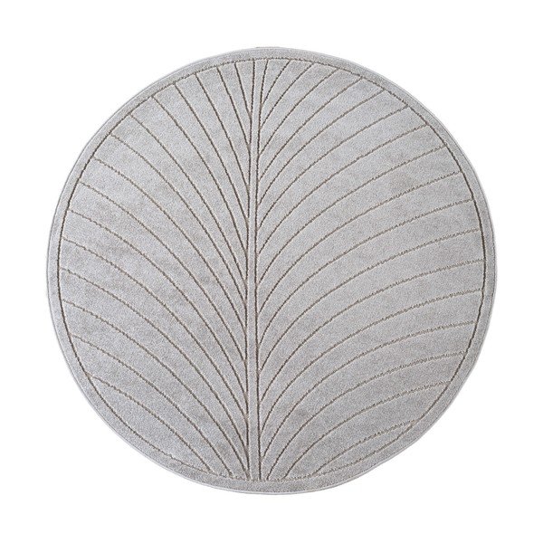 Sudraba krāsas apaļš iekštelpu un āra paklājs ø 80 cm Nova 1204 – Ayyildiz Carpets