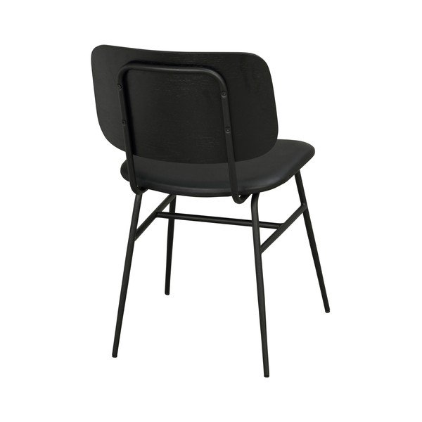 Melns ēdamistabas krēsls ar melnu sēdekli Rowico Brent-image-3