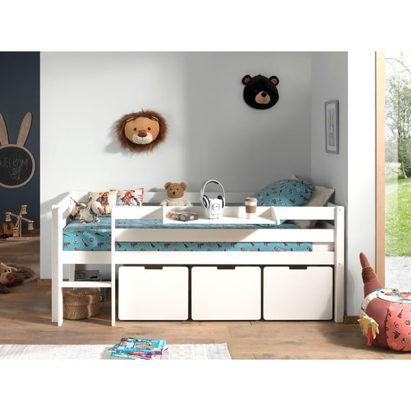 Baltas atvilktnes zem bērnu gultas (3 gab.) Pino – Vipack-image-3