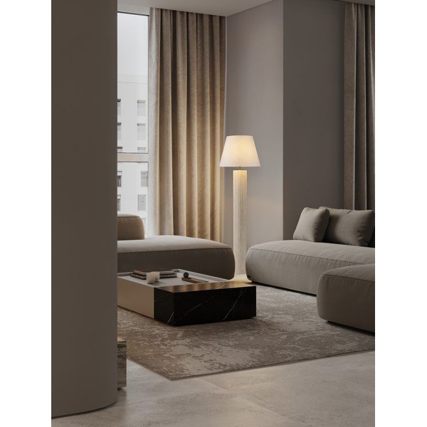 Balta/krēmkrāsas akmens stāvlampa (augstums 150 cm) Bacoo – Nova Luce-image-1