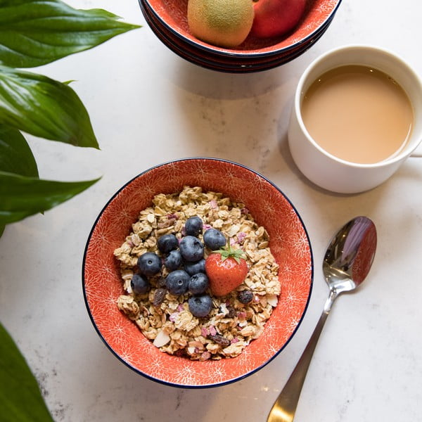 Sarkana keramikas bļoda Kitchen Craft Floral, ø 16 cm-image-4