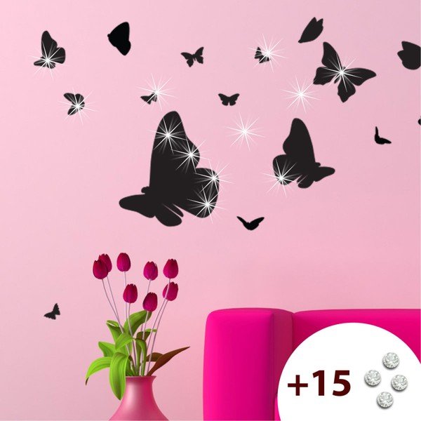Uzlīmes un 15 Swarovski kristāli Ambiance Butterflies komplekts-image-1