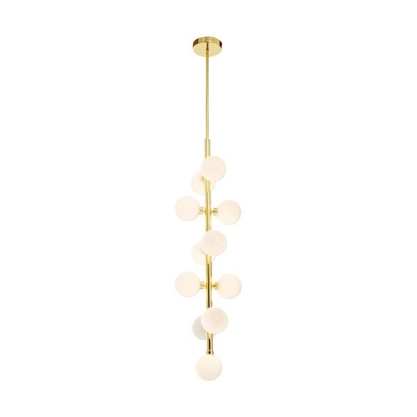 Balta/zelta krāsas metāla piekaramā lampa ar stikla abažūru ø 27 cm Trieste – Premier Housewares-image-2
