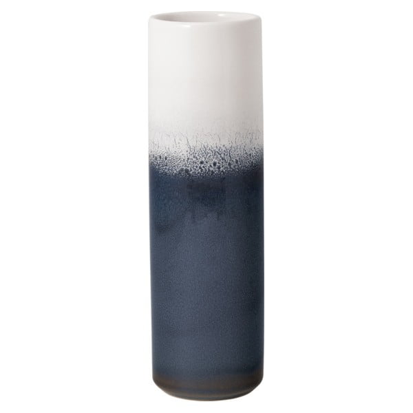 Zili balta keramikas vāze Villeroy & Boch Like Lave, augstums 25 cm