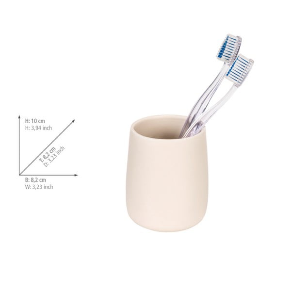 Krēmkrāsas keramikas trauks zobu birstei Margo – Allstar-image-1