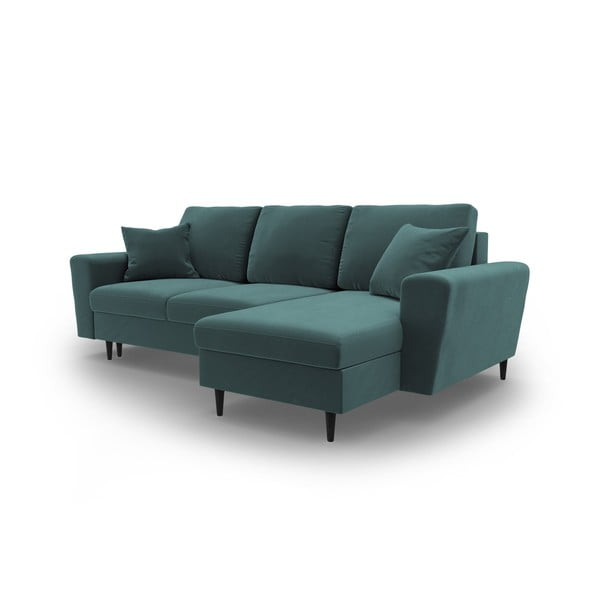 Zaļganzils samta salokāms stūra dīvāns ar uzglabāšanas vietu Kyoto – Cosmopolitan Design-image-4