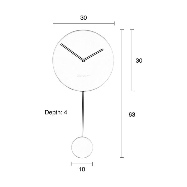 Balts sienas pulkstenis Zuiver-image-1
